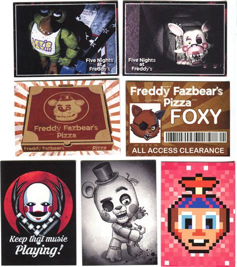 Show off your love of Five Nights at Freddy's with these fun <b>trading</b> <b>cards</b>! Contains 6 Five Nights at Freddy's <b>trading</b> <b>cards</b> and 1 foil <b>card</b>. . Fnaf trading cards